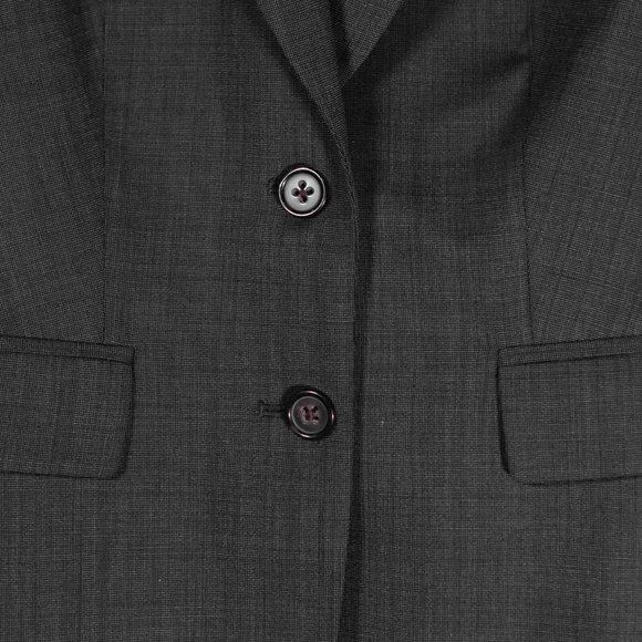 Banana Republic Women's Blazer Gray Wool Two Button Stretch Lined Suit Jacket 2 - Picture 4 of 8